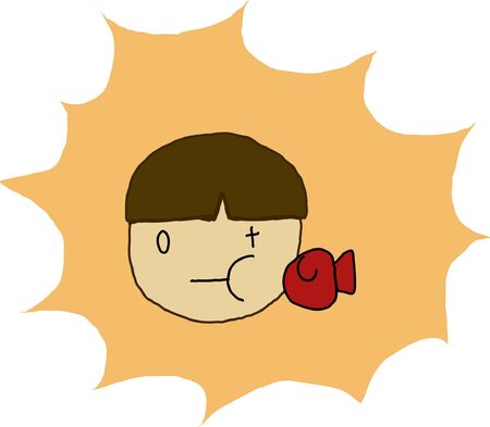 punch on the face. vector illustration.のイラスト素材