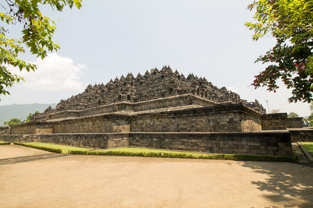 Borobudur temple in the morning daylight, near Yogyakarta on Java island, Indonesiaのeditorial素材