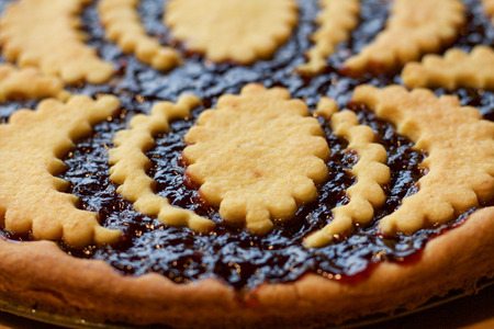 close-up of jam and shortbread perfectly cookedの写真素材