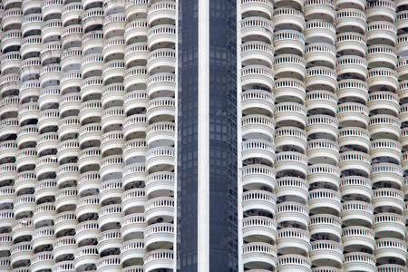 full frame photograph looking at the exterior facades of a city skyscraper, thailandの写真素材