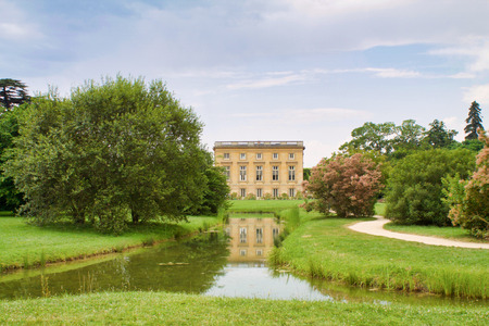 Versailles, Paris - July 20, 2016: the castle of Petit Trianon in the Versailles park. It is considered a masterpiece of neoclassicism, which combines modern taste with rural natureのeditorial素材