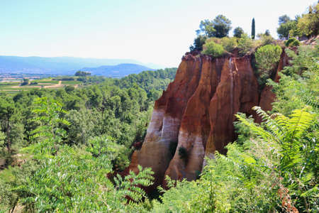 landscape of ocher formation from Roussillion, France