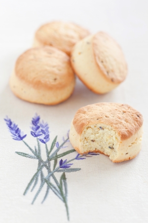 Orange lavender scones, selective focus の写真素材
