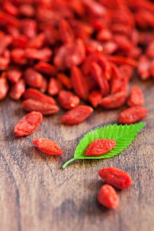 Dried goji berries, selective focusの写真素材