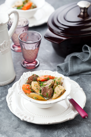 Meat stewed with vegetablesの写真素材