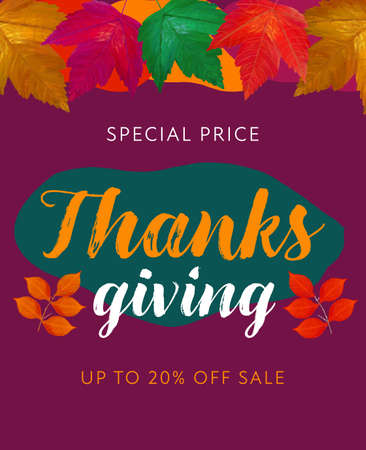A Vector Autumn, Fall Discount Banner - Sale Poster with the Colorful leaves.のイラスト素材