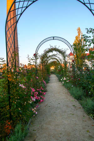 Dolna Krupa, Trnava, Slovakia 09-23-2021: Rosary of Contess Maria Henrietta Chotek. The Beautiful Vibrant Autumn Scenery Captured in the park.のeditorial素材