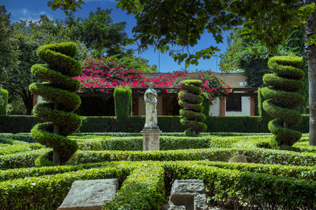 Jardines del Real, Jardin de Viveros - Royal Garden public park in Valencia, Spain. One of the most important landmark.のeditorial素材