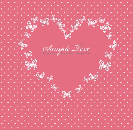 Pink Valentines day card with heartのイラスト素材