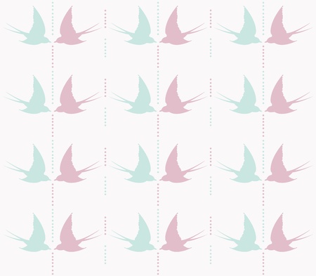 cute swallow seamless patternのイラスト素材