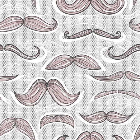 Trendy mustache seamless patternのイラスト素材