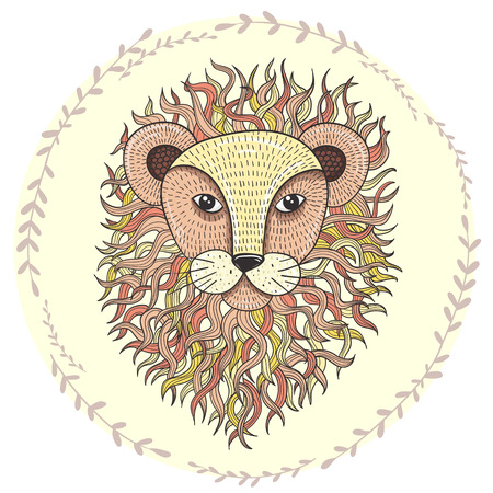Cute little lion illustration for children.のイラスト素材