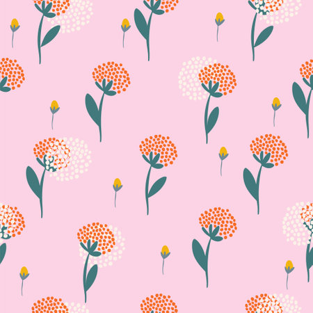 Seamless abstract floral pattern. Vector flower background for fabric, wrapping, textile, wallpaper, apparel.のイラスト素材