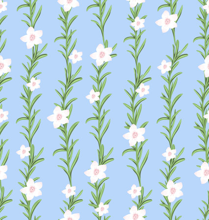 Cute seamless pattern with with flowers. Floral background for fabric, wrapping, textile, wallpaper, apparel. Vector illustration.のイラスト素材