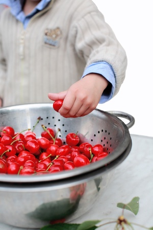 pick up the cherryの写真素材