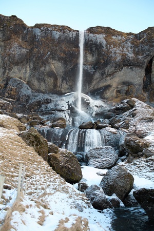 water fall in icelandの写真素材