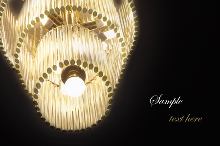 Crystal suspended light at nightの写真素材