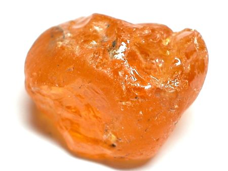 Mandarin Garnet rough gemstoneの写真素材