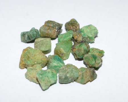 Emerald rough gemstones mixedの写真素材
