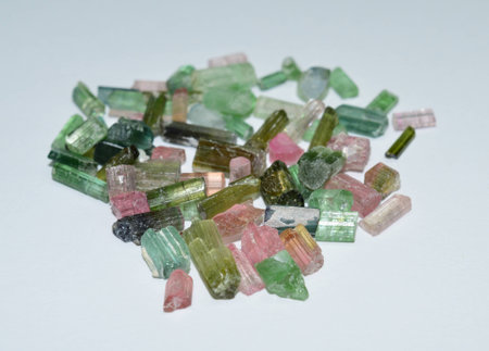 Tourmaline rough gemstonesの写真素材