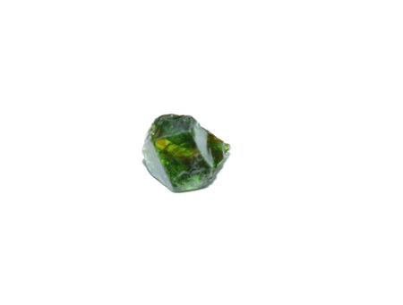 Green tourmaline isolated on whiteの写真素材