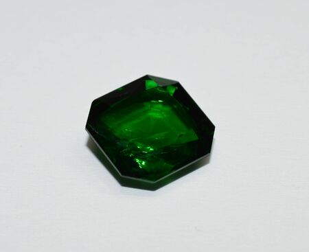Green tourmaline gemstone faceted
