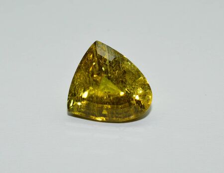 Yellow tourmaline gemstone facetedの写真素材