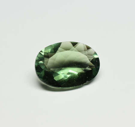 faceted fluorite gemstoneの写真素材