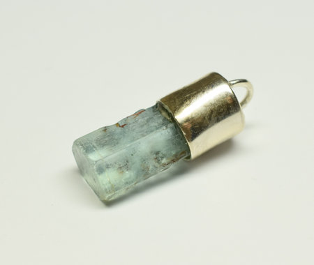 Aquamarine gemstone pendantの写真素材