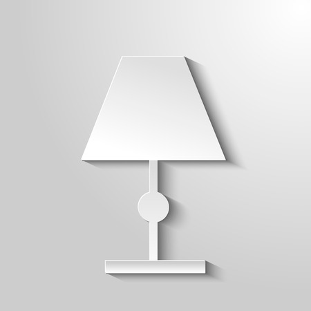 Cutout paper background. lamp sign iconのイラスト素材