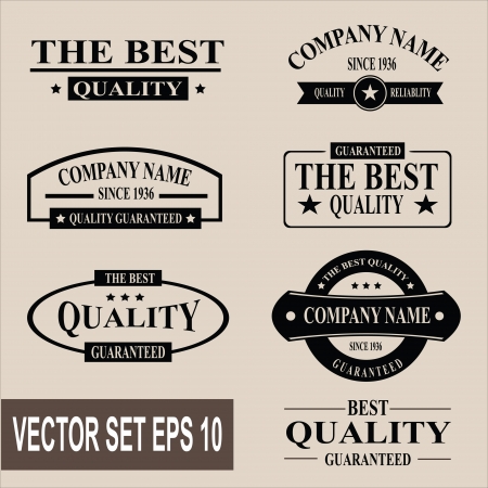 Vector set of vintage quality garanteed labelsのイラスト素材
