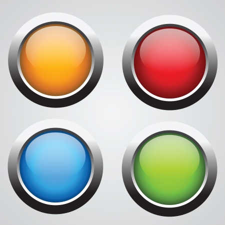 Nice set of round buttons with glossy effect. Buy it for web using!のイラスト素材