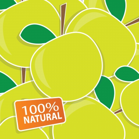 Vector backgorund with green applesのイラスト素材