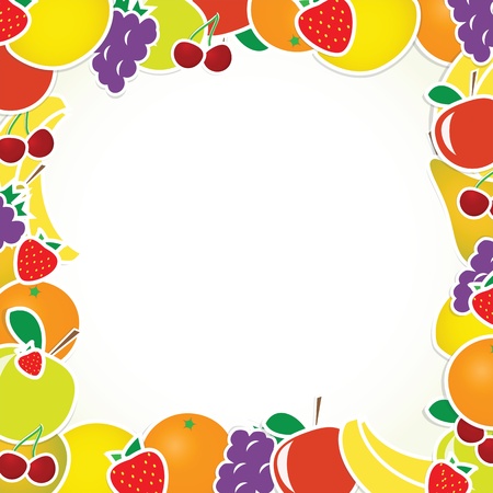 frame with fruitsのイラスト素材