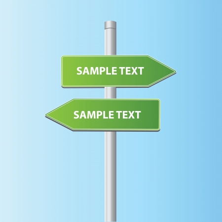 two green road arrow signsのイラスト素材