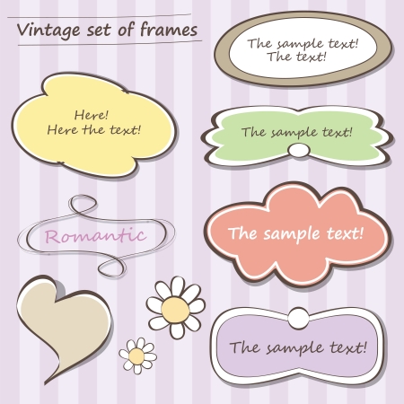 Vintage set of framesのイラスト素材