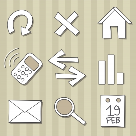 Set of doodle iconsのイラスト素材