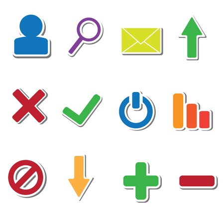 Colorful vector sticker icons のイラスト素材