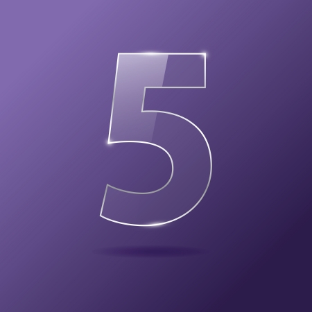Glass number 5 on purpleのイラスト素材
