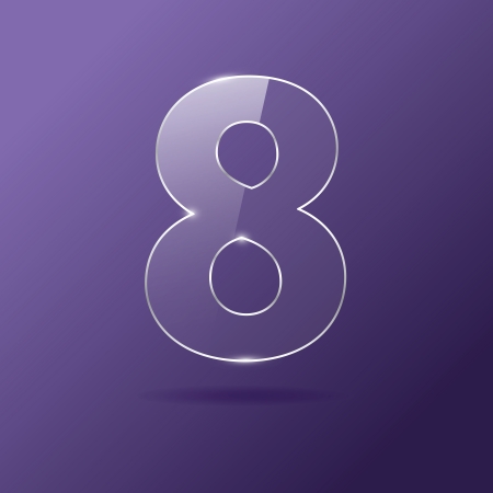 Glass number 8 on purpleのイラスト素材