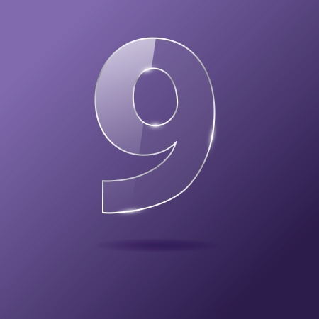 Glass number 9 on purpleのイラスト素材