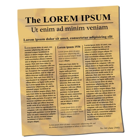 Old crumpled newspaperのイラスト素材