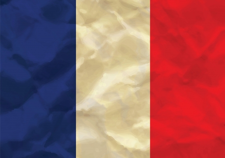 Crumpled flag of Franceのイラスト素材