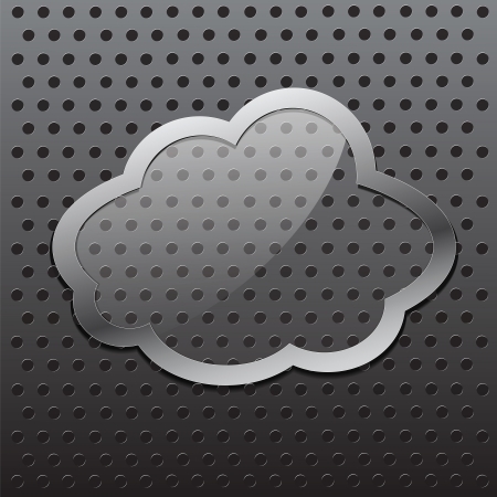 Glass cloud frame with metal strokeのイラスト素材