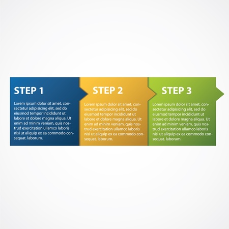 One two three -  progress steps for tutorialのイラスト素材