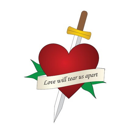 sword heart tattooのイラスト素材