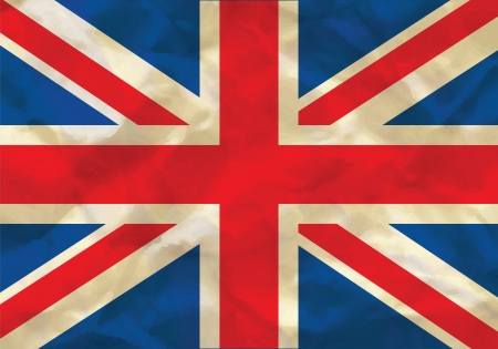 Crumpled flag of UK, Great Britainのイラスト素材