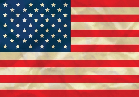 Crumpled flag of USAのイラスト素材