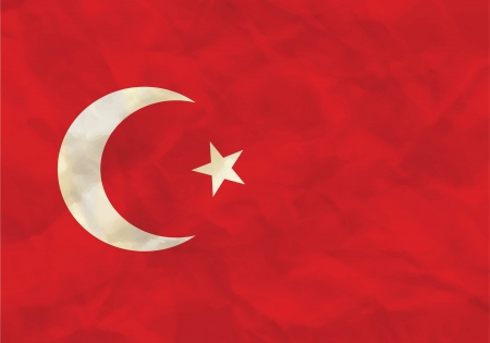 Crumpled flag of Turkeyのイラスト素材