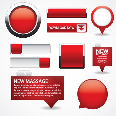 Blank red web buttons for website or appのイラスト素材
